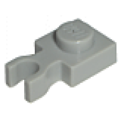 Plate, Modified 1 x 1 with U Clip Thin (Vertical Grip) - Light Gray