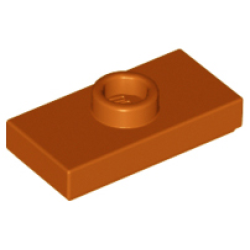 Plate, Modified 1 x 2 with 1 Stud with Groove (Jumper) - Dark Orange