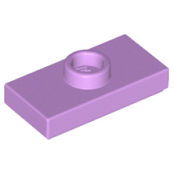 Plate, Modified 1 x 2 with 1 Stud with Groove and Bottom Stud Holder (Jumper) - Medium Lavender