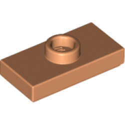Plate, Modified 1 x 2 with 1 Stud with Groove and Bottom Stud Holder (Jumper) - Nougat