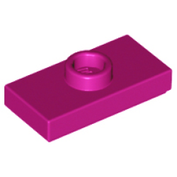 Plate, Modified 1 x 2 with 1 Stud with Groove and Bottom Stud Holder (Jumper) - Magenta