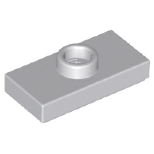 Деталь LEGO 15573 Plate, Modified 1 x 2 with 1 Stud with Groove and Bottom Stud Holder (Jumper) - Light Bluish Gray