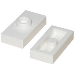 Plate, Modified 1 x 2 with 1 Stud without Groove (Jumper) - White