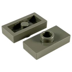 Plate, Modified 1 x 2 with 1 Stud without Groove (Jumper) - Dark Gray