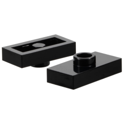 Plate, Modified 1 x 2 with 1 Stud without Groove (Jumper) - Black