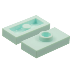 Plate, Modified 1 x 2 with 1 Stud without Groove (Jumper) - Light Aqua