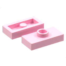 Plate, Modified 1 x 2 with 1 Stud without Groove (Jumper) - Pink