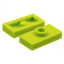 Plate, Modified 1 x 2 with 1 Stud without Groove (Jumper) - Lime