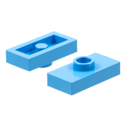 Plate, Modified 1 x 2 with 1 Stud without Groove (Jumper) - Medium Blue
