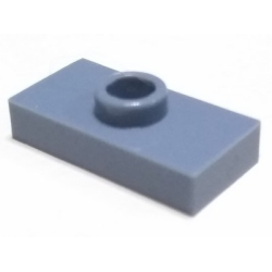 Plate, Modified 1 x 2 with 1 Stud without Groove (Jumper) - Sand Blue