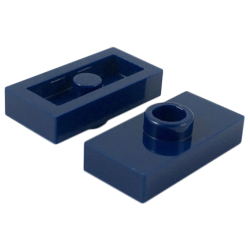 Plate, Modified 1 x 2 with 1 Stud without Groove (Jumper) - Dark Blue
