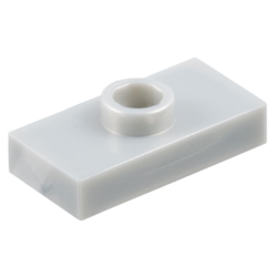 Plate, Modified 1 x 2 with 1 Stud without Groove (Jumper) - Pearl Light Gray