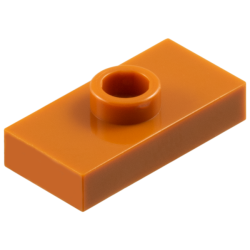 Plate, Modified 1 x 2 with 1 Stud without Groove (Jumper) - Dark Orange