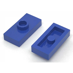 Plate, Modified 1 x 2 with 1 Stud without Groove (Jumper) - Blue