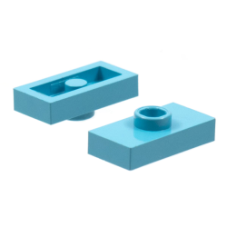 Plate, Modified 1 x 2 with 1 Stud without Groove (Jumper) - Maersk Blue