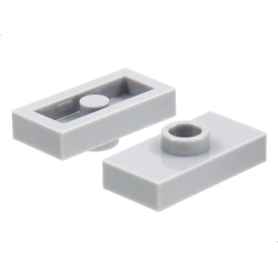 Plate, Modified 1 x 2 with 1 Stud without Groove (Jumper) - Light Bluish Gray