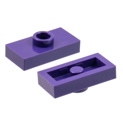 Plate, Modified 1 x 2 with 1 Stud without Groove (Jumper) - Dark Purple