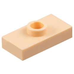 Plate, Modified 1 x 2 with 1 Stud without Groove (Jumper) - Light Nougat