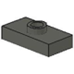 Plate, Modified 1 x 2 with 1 Stud, Jumper (Undetermined Type) - Dark Gray