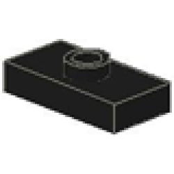 Plate, Modified 1 x 2 with 1 Stud, Jumper (Undetermined Type) - Black