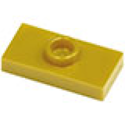 Plate, Modified 1 x 2 with 1 Stud, Jumper (Undetermined Type) - Pearl Gold