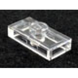 Plate, Modified 1 x 2 with 1 Stud, Jumper (Undetermined Type) - Trans-Clear