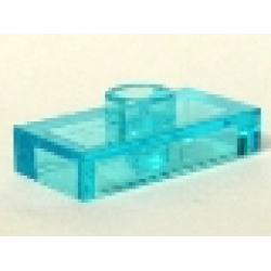 Plate, Modified 1 x 2 with 1 Stud, Jumper (Undetermined Type) - Trans-Light Blue