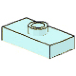 Plate, Modified 1 x 2 with 1 Stud, Jumper (Undetermined Type) - Light Aqua