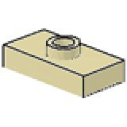 Plate, Modified 1 x 2 with 1 Stud, Jumper (Undetermined Type) - Tan