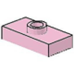 Plate, Modified 1 x 2 with 1 Stud, Jumper (Undetermined Type) - Pink