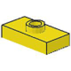 Plate, Modified 1 x 2 with 1 Stud, Jumper (Undetermined Type) - Yellow