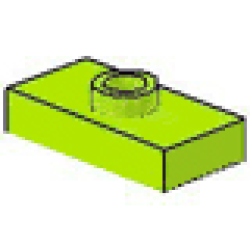 Plate, Modified 1 x 2 with 1 Stud, Jumper (Undetermined Type) - Lime