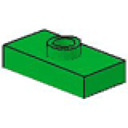 Plate, Modified 1 x 2 with 1 Stud, Jumper (Undetermined Type) - Bright Green