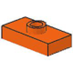 Plate, Modified 1 x 2 with 1 Stud, Jumper (Undetermined Type) - Orange