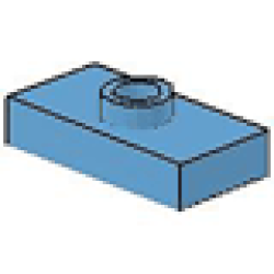 Plate, Modified 1 x 2 with 1 Stud, Jumper (Undetermined Type) - Medium Blue