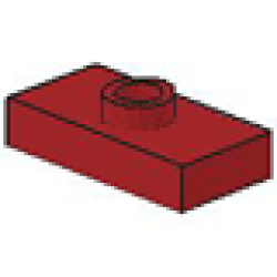 Plate, Modified 1 x 2 with 1 Stud, Jumper (Undetermined Type) - Dark Red