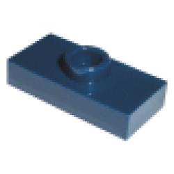 Plate, Modified 1 x 2 with 1 Stud, Jumper (Undetermined Type) - Dark Blue