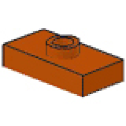 Plate, Modified 1 x 2 with 1 Stud, Jumper (Undetermined Type) - Dark Orange
