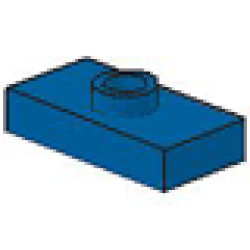 Plate, Modified 1 x 2 with 1 Stud, Jumper (Undetermined Type) - Blue