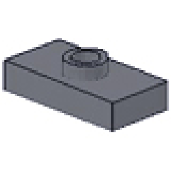 Plate, Modified 1 x 2 with 1 Stud, Jumper (Undetermined Type) - Dark Bluish Gray