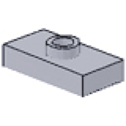 Plate, Modified 1 x 2 with 1 Stud, Jumper (Undetermined Type) - Light Bluish Gray