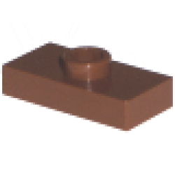 Plate, Modified 1 x 2 with 1 Stud, Jumper (Undetermined Type) - Reddish Brown