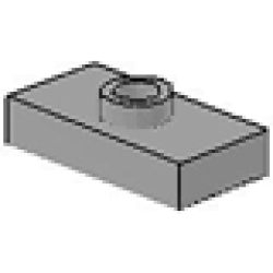 Plate, Modified 1 x 2 with 1 Stud, Jumper (Undetermined Type) - Light Gray