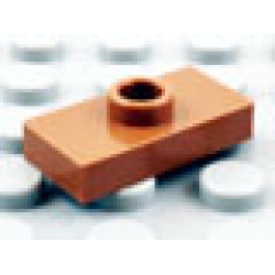 Plate, Modified 1 x 2 with 1 Stud, Jumper (Undetermined Type) - Light Brown