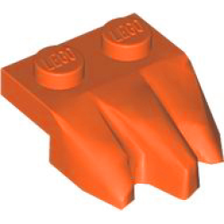 Plate, Modified 1 x 2 with 3 Claws / Rock Fingers - Reddish Orange