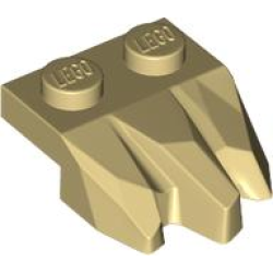 Plate, Modified 1 x 2 with 3 Claws / Rock Fingers - Tan