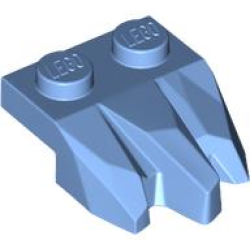 Plate, Modified 1 x 2 with 3 Claws / Rock Fingers - Medium Blue