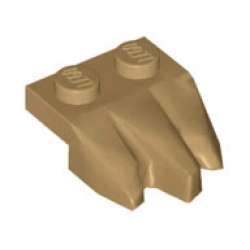 Plate, Modified 1 x 2 with 3 Claws / Rock Fingers - Dark Tan