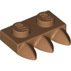 Plate, Modified 1 x 2 with 3 Teeth - Medium Nougat