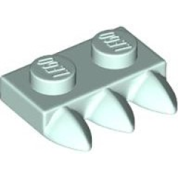 Plate, Modified 1 x 2 with 3 Teeth - Light Aqua